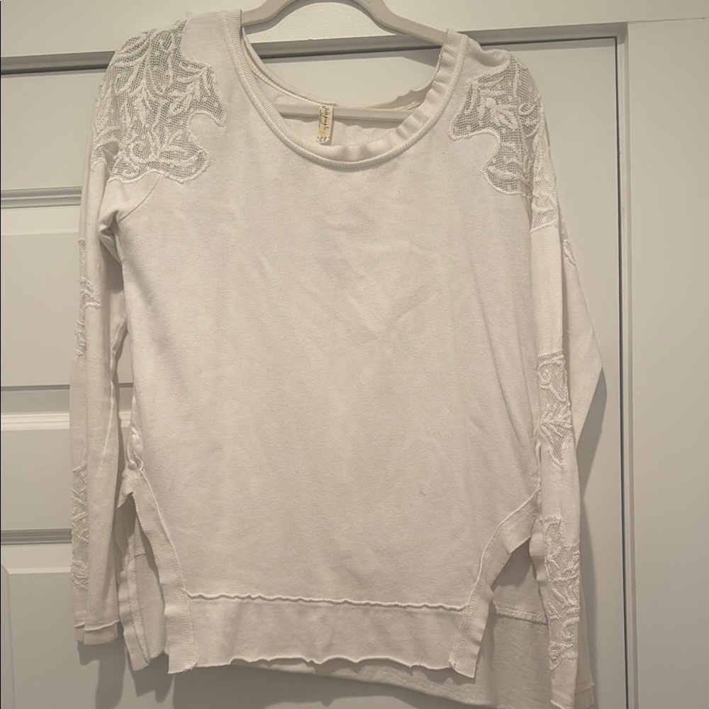White Embellished Long Sleeve Sweatshirt